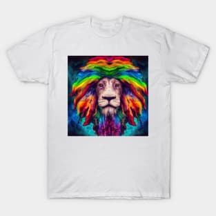 Rasta lion rainbow head T-Shirt